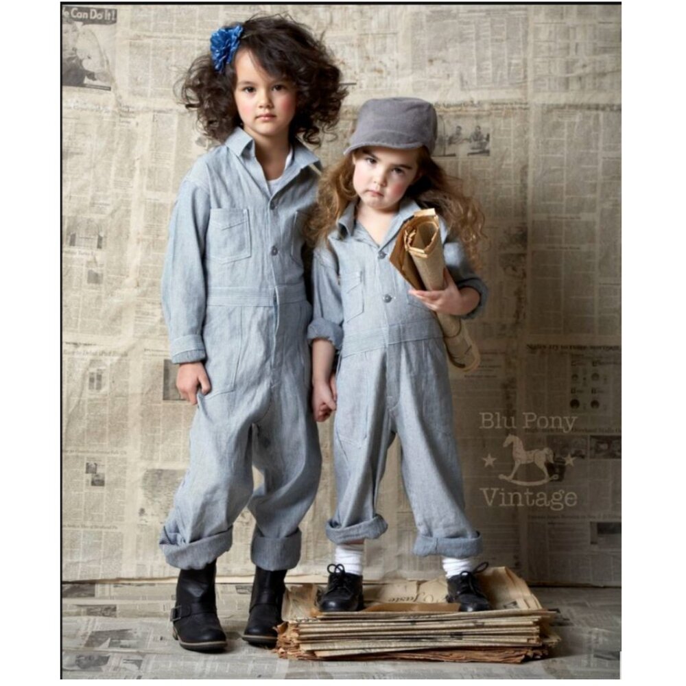 NWT Blu Pony Vintage Striped Jumpsuit Coveralls Size 6